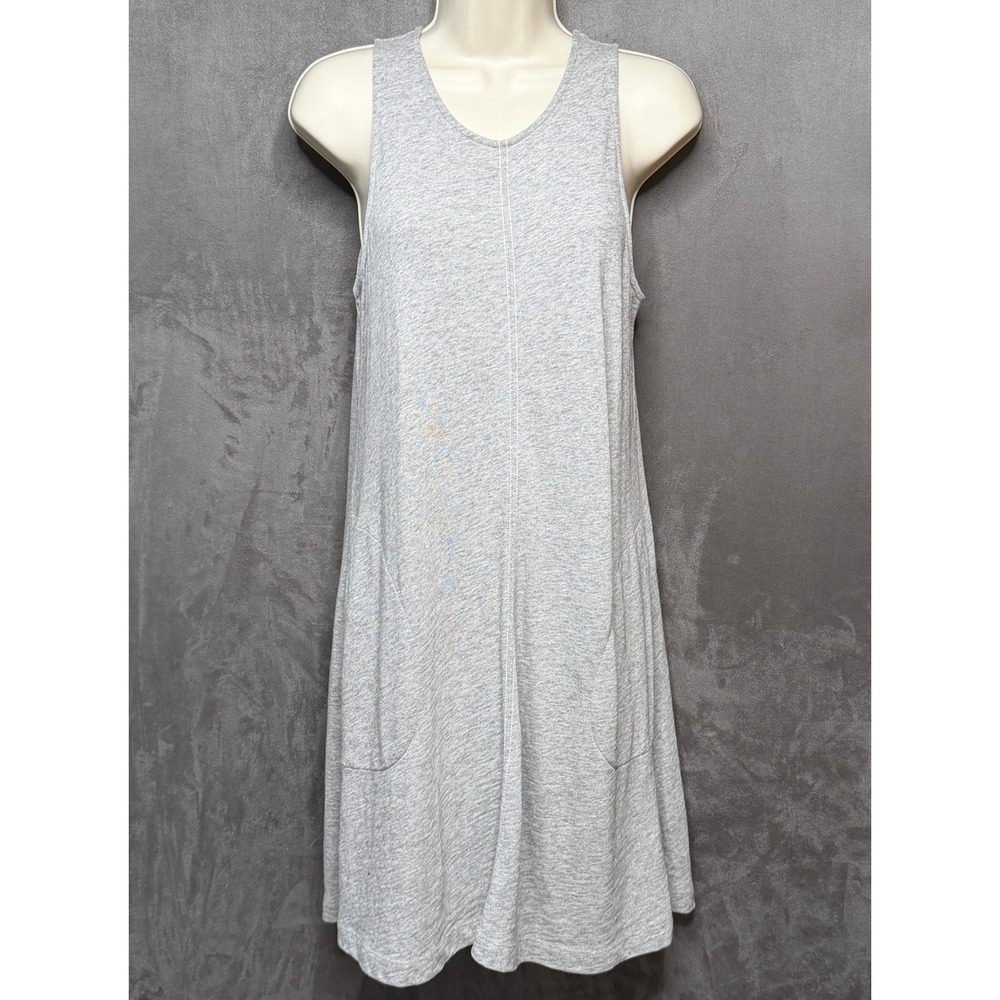 Nation LTD Tank Dress Womens Small Gray Heather 100% Cotton Sleeveless Pockets
